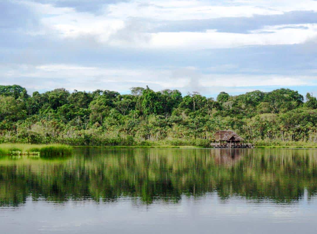 Sacha Lodge sits on the edge of the Pilchicocha Lagoon in the Ecuadorian Amazon.