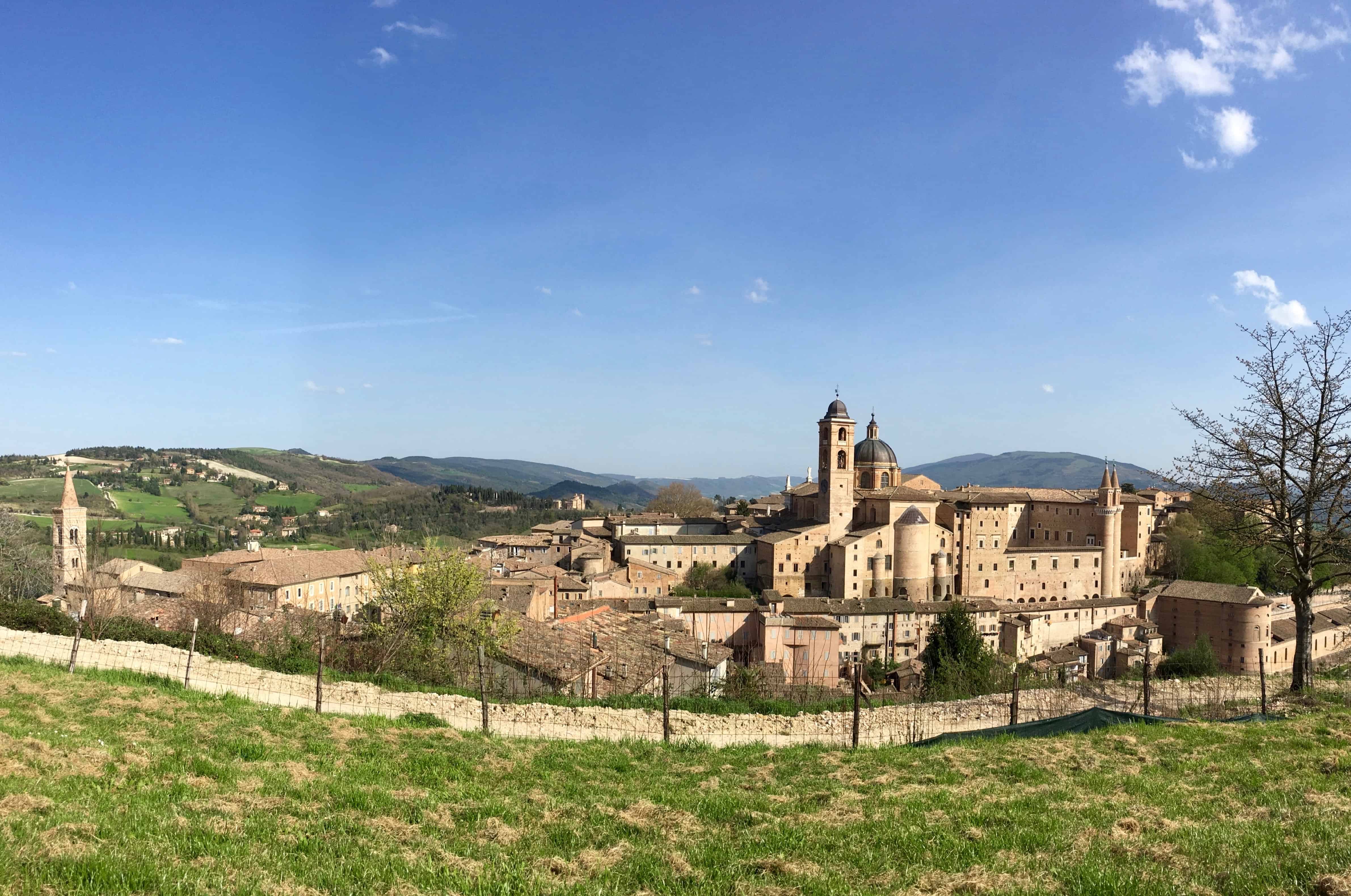 Views over Urbino from Parco della Resistenza, Italy