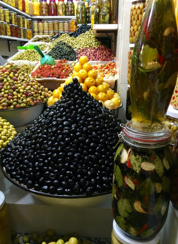 Traditional olive stall in Marrakech old town