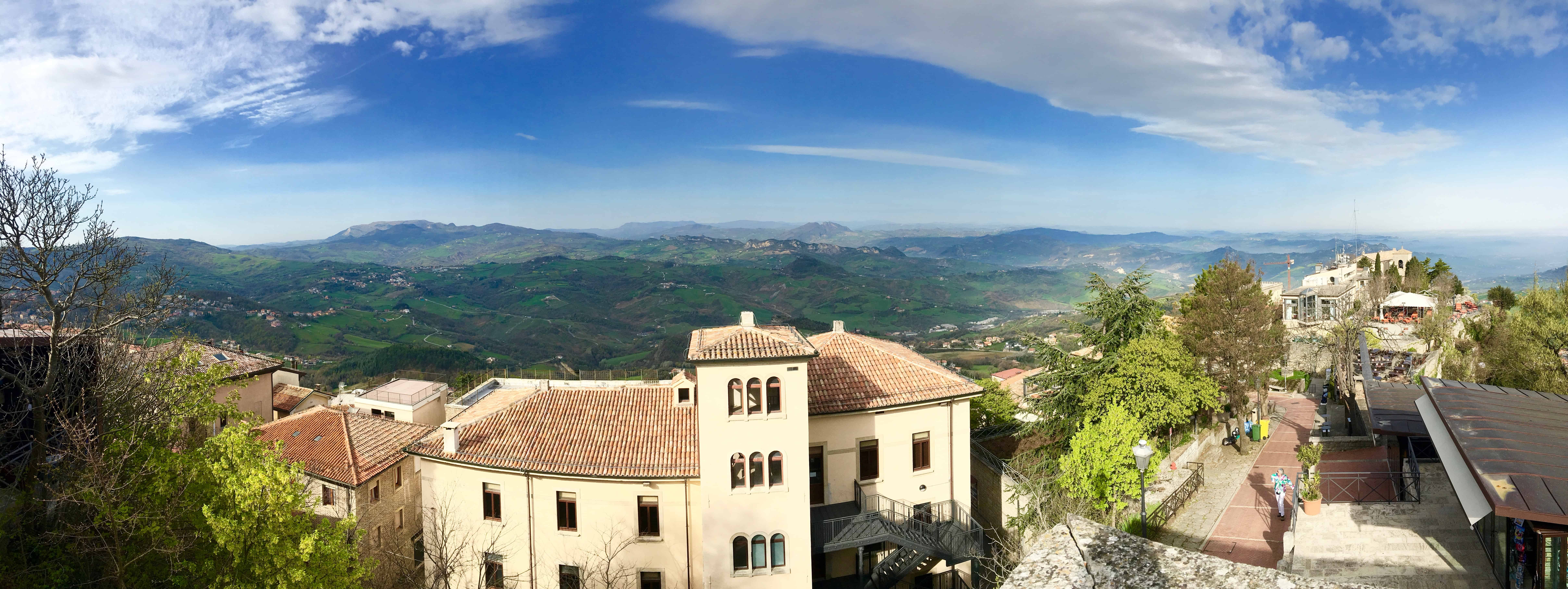 Clear Views over the Citta di San Marino and Beyond.