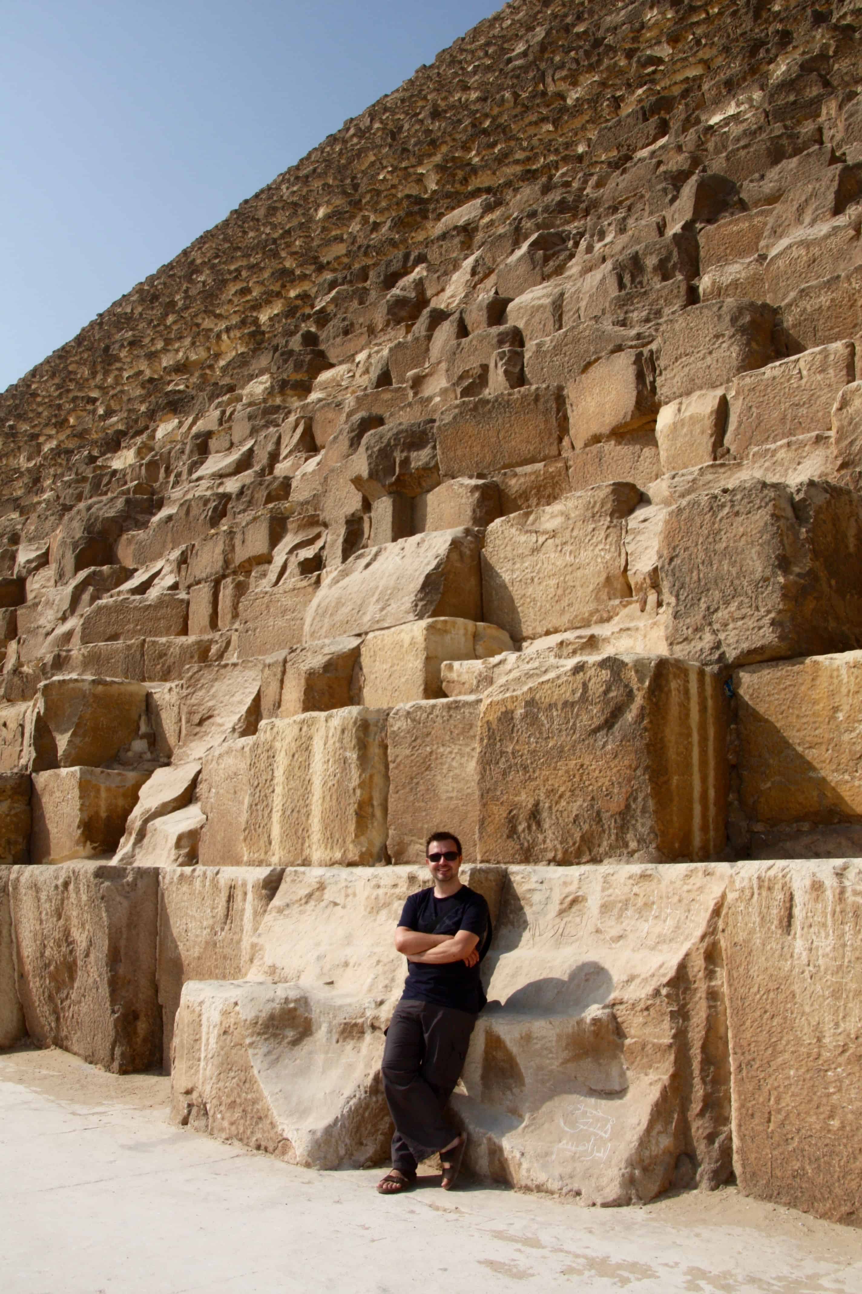 Giant stone blocks of the Great Pyramid at Giza, Egypt