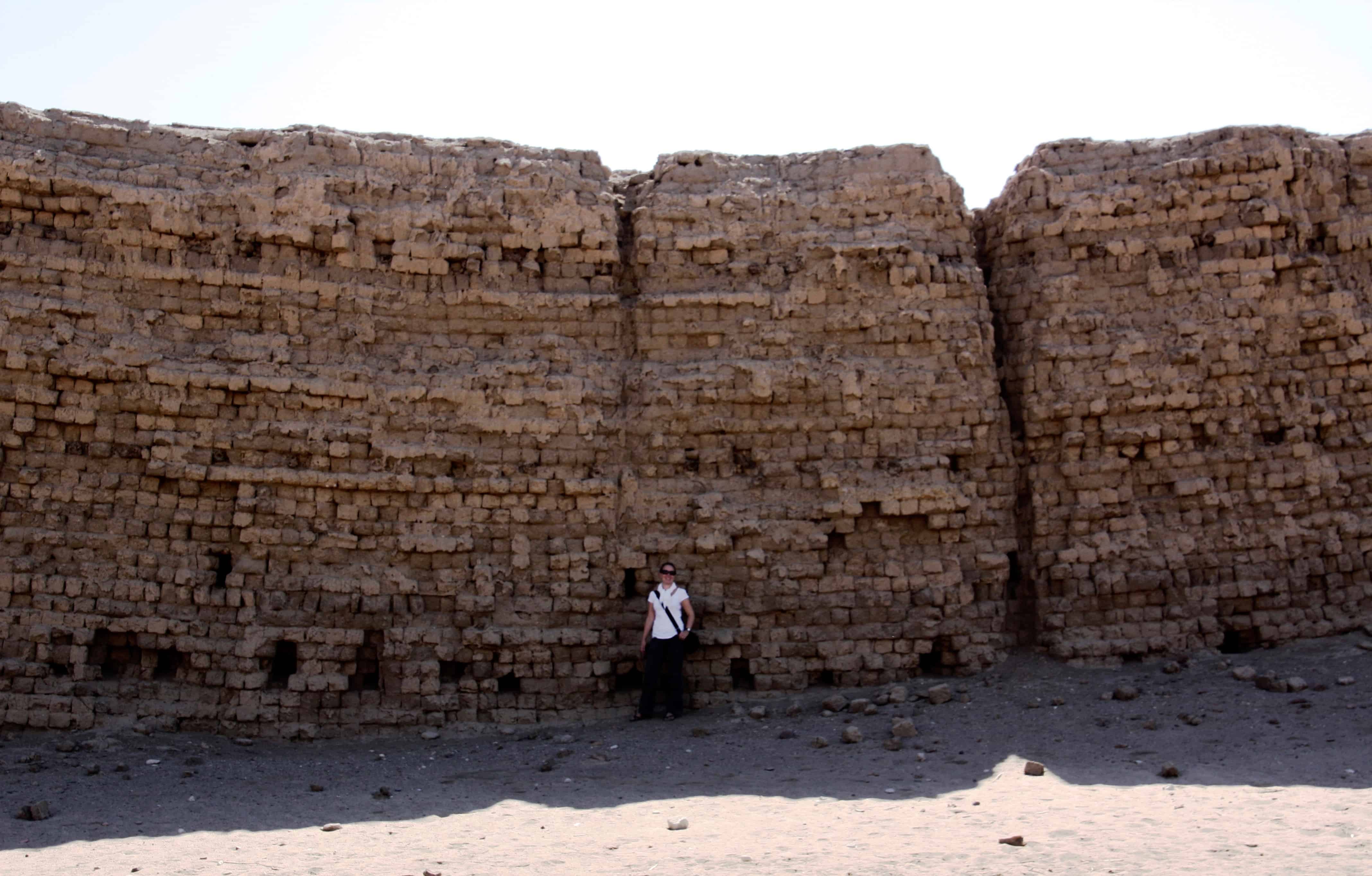 The 2,500-year-old brick city wall of Al-Kab still stands in Egypt.