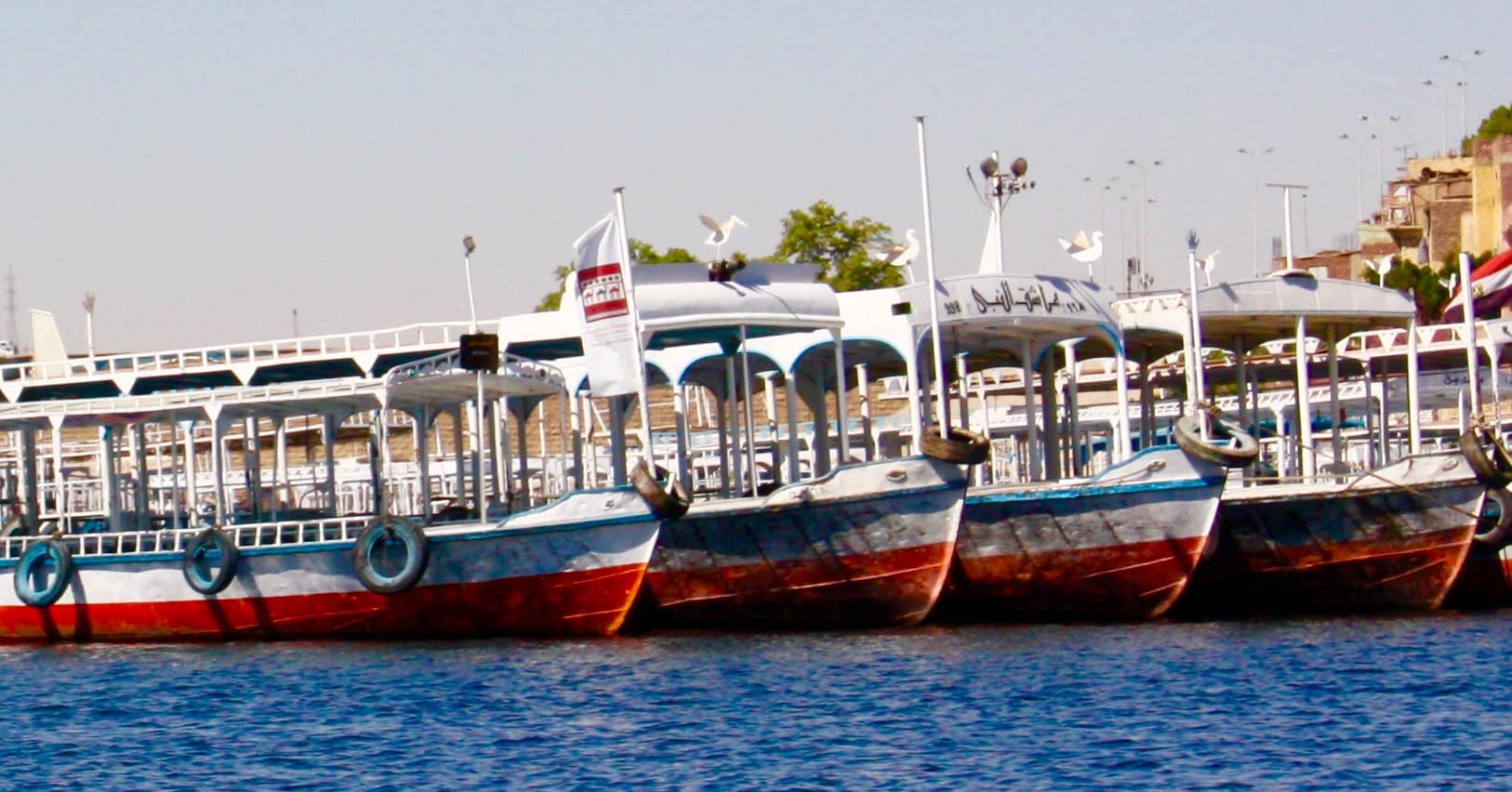 Boats to Temple of Isis at Philae, Egypt