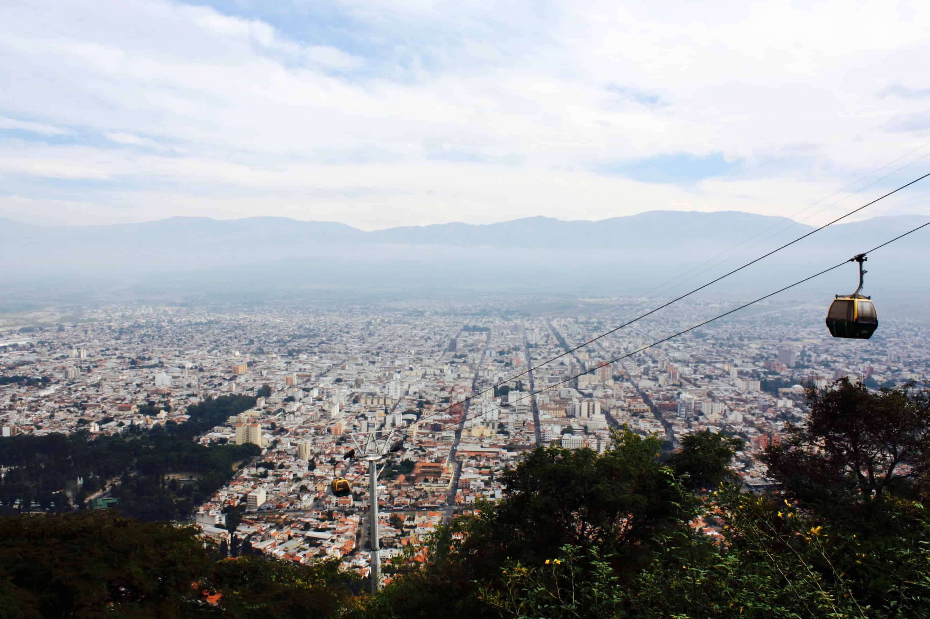 View from above Salta at Cerro San Bernardo, Argentina