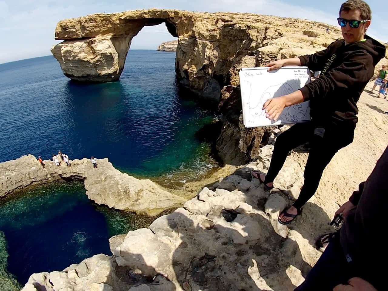 Bubbles Dive: Pre-dive briefing for Blue Hole, Gozo, Malta