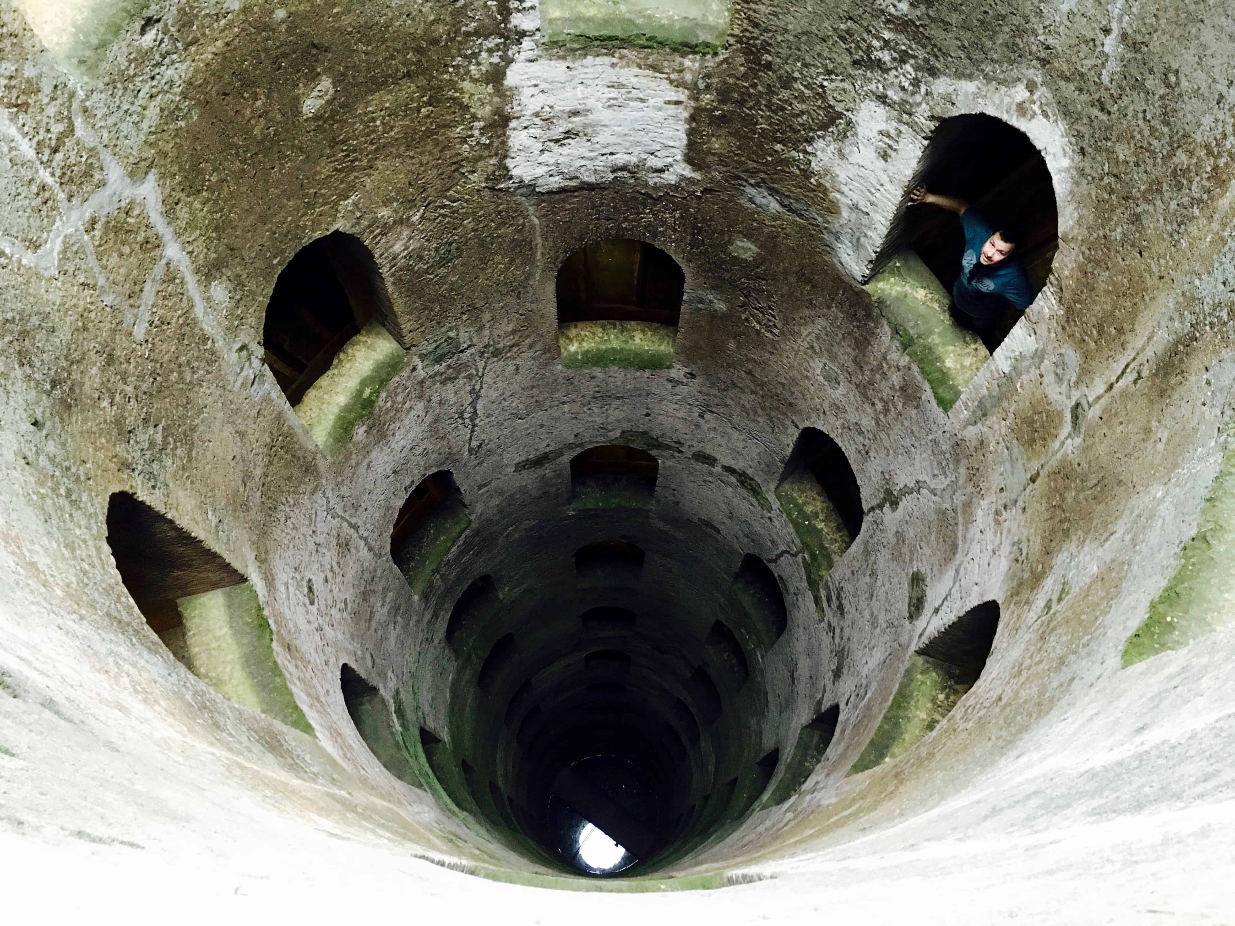 Looking down into the Pozzo di San Patrizio (Well of St Patrick), in Orvieto, Italy