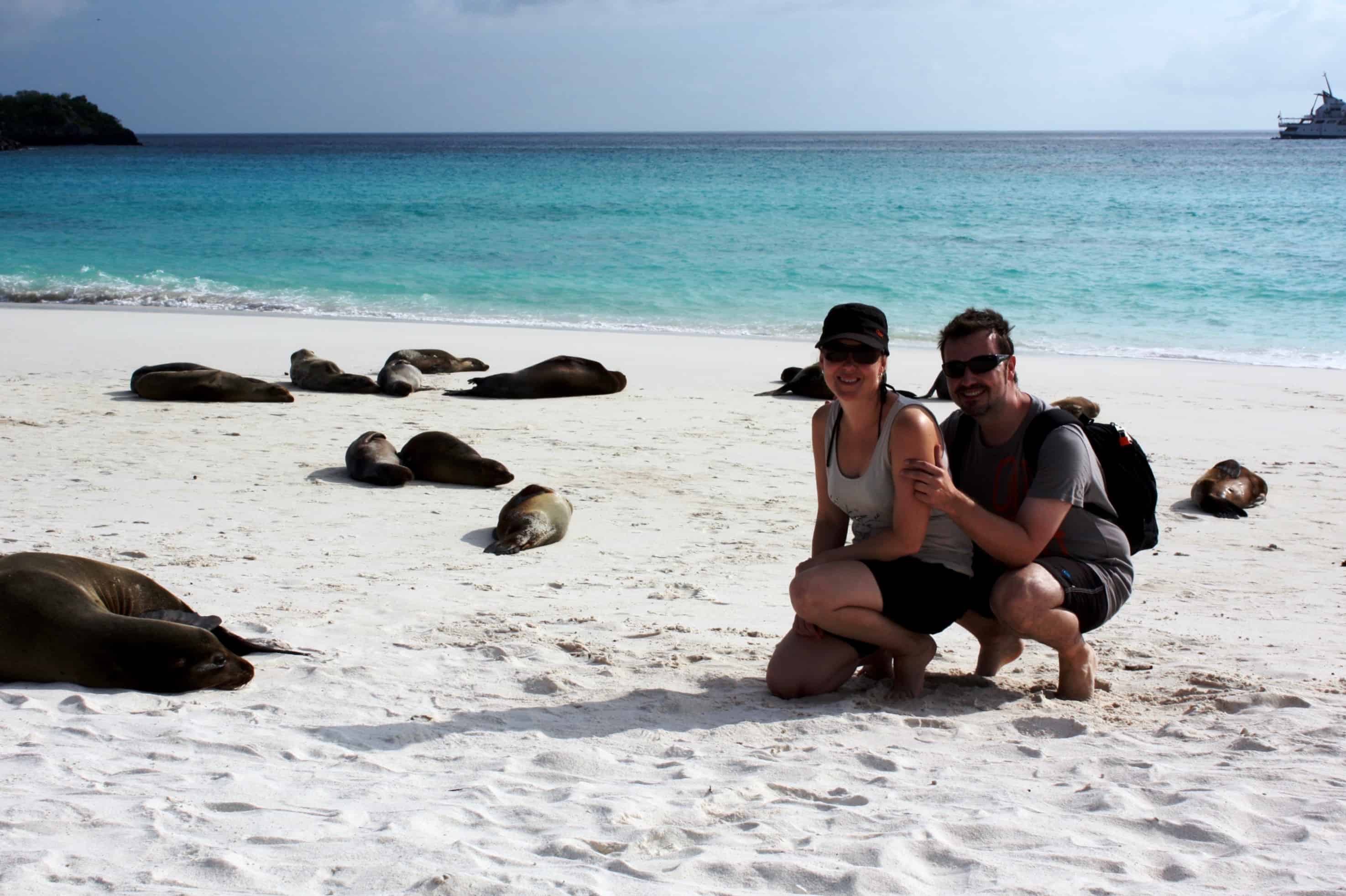 Seal encounter on Espagnola Island, Galapagos