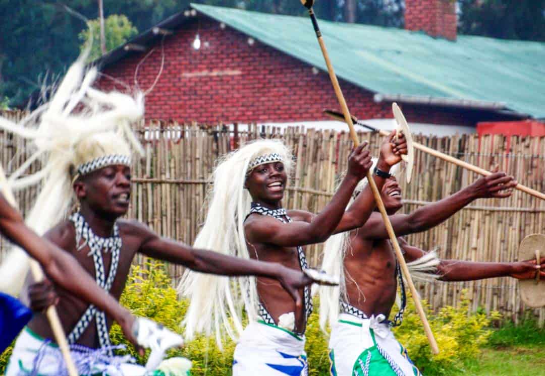 Gorilla trekking in Rwanda begins with a welcome performance by the Sacola traditional dancers.