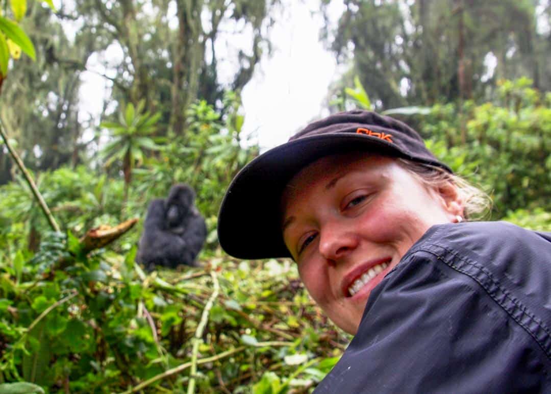 Metres from a silverback on a gorilla trekking tour in Rwanda.