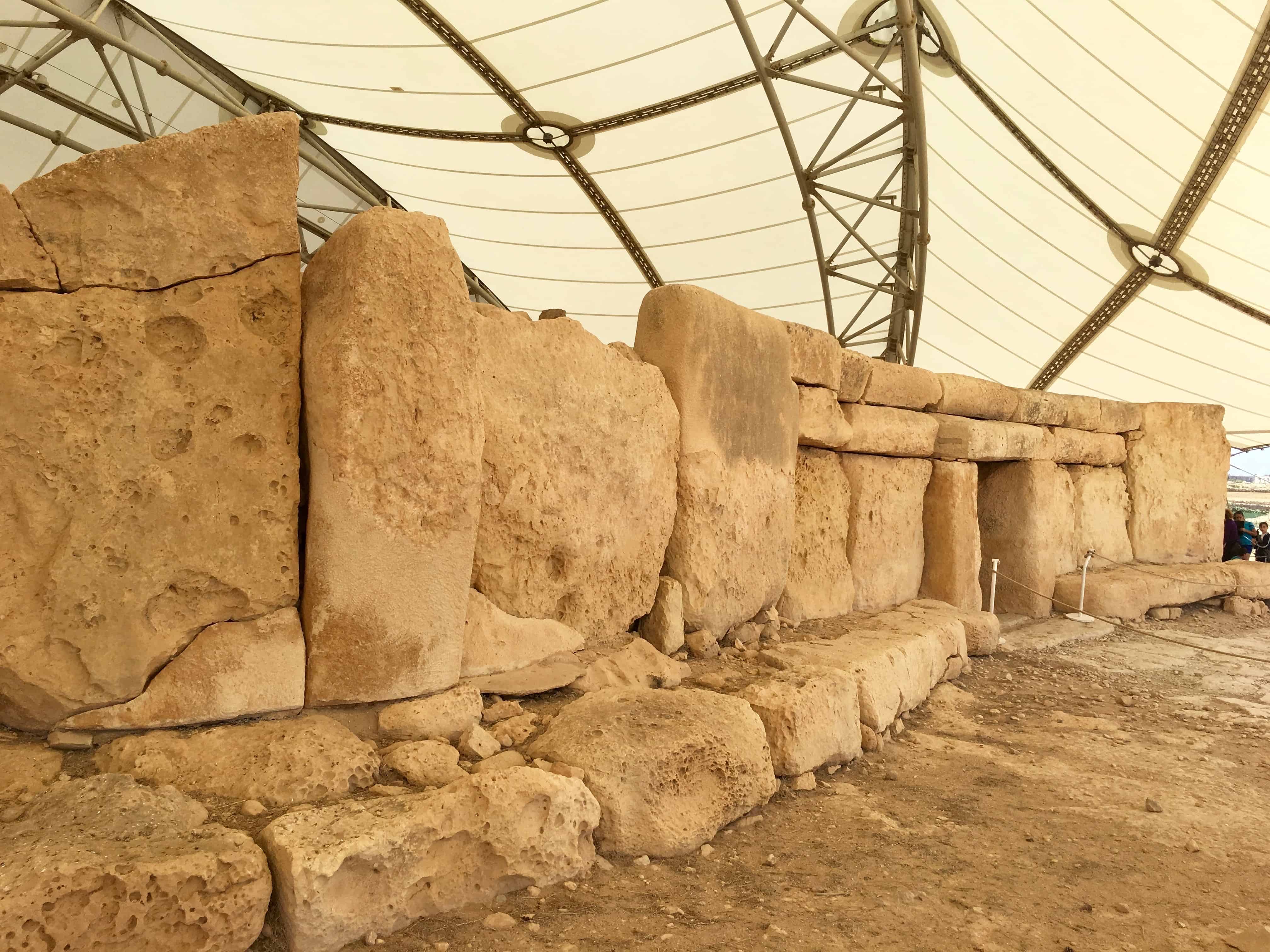 The imposing stone megaliths of Hagar Qim, Malta