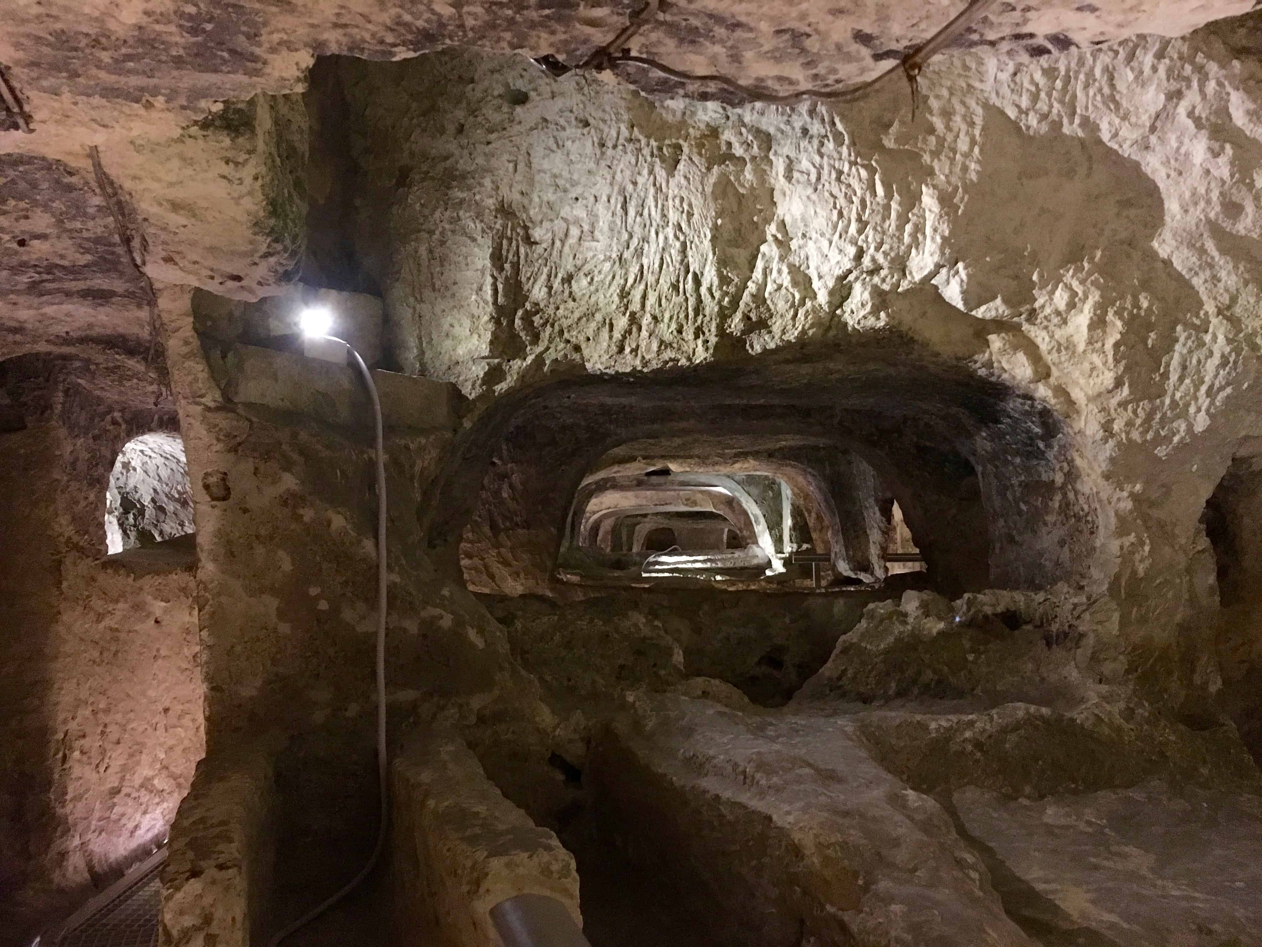 Carved hypogea of St Paul's Catacombs in Rabat, Malta