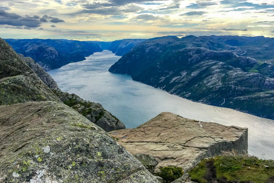 A view of Pulpit Rock in Norway without people – one of the best things to do in Norway - arrive early for people-free view!