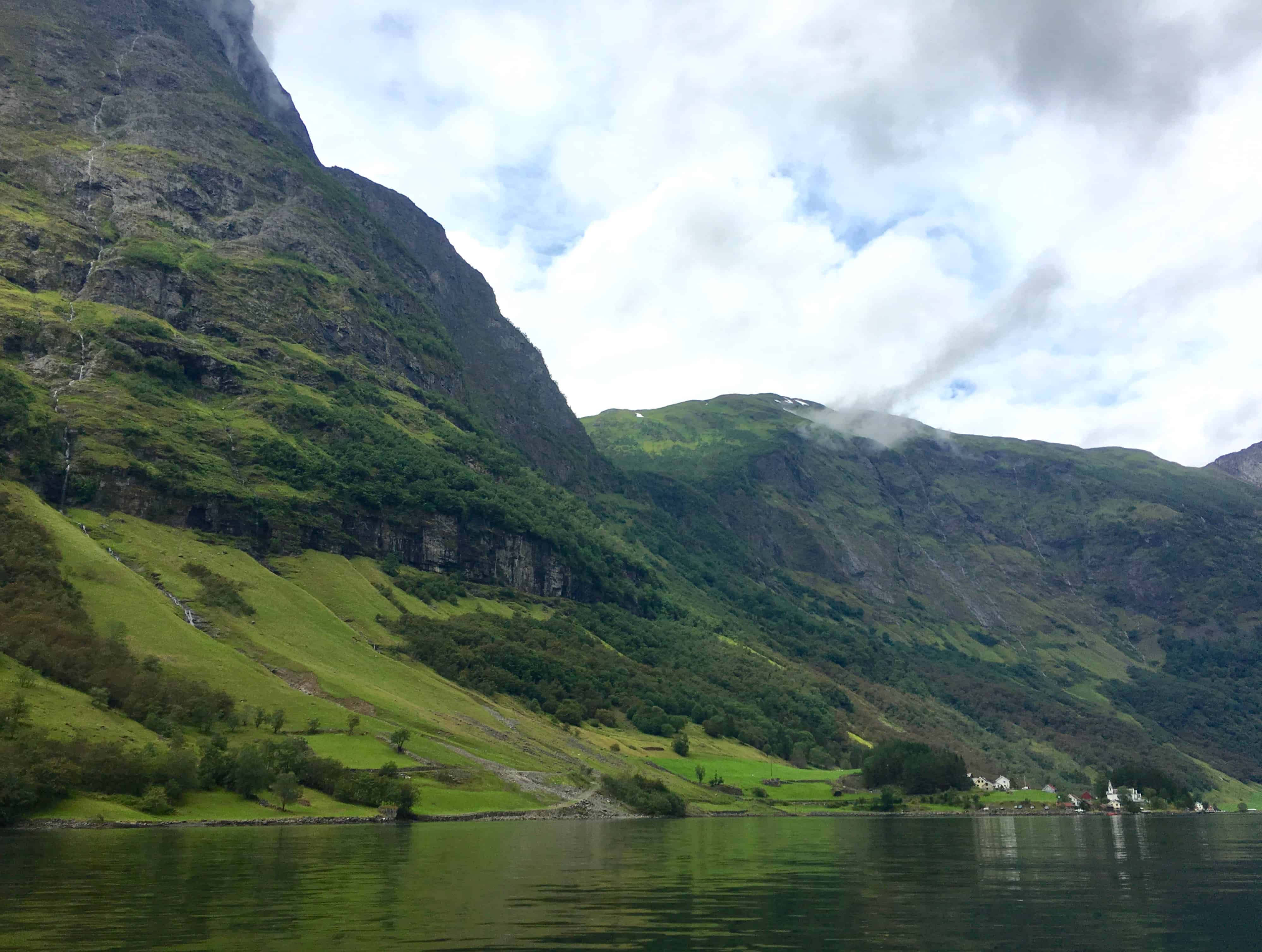 Villages dot the shores of Naeroyfjord