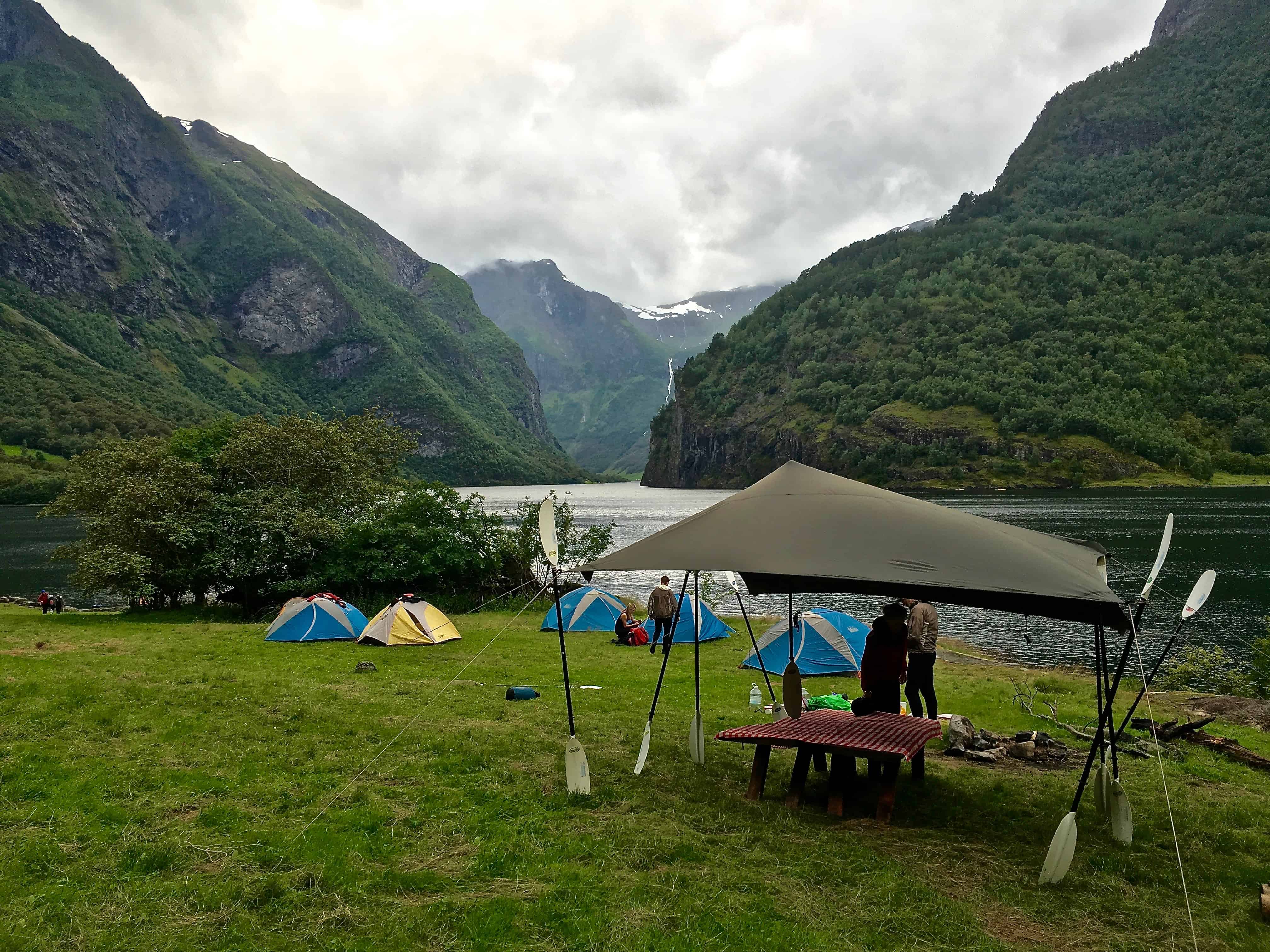 Kayak tour campsite