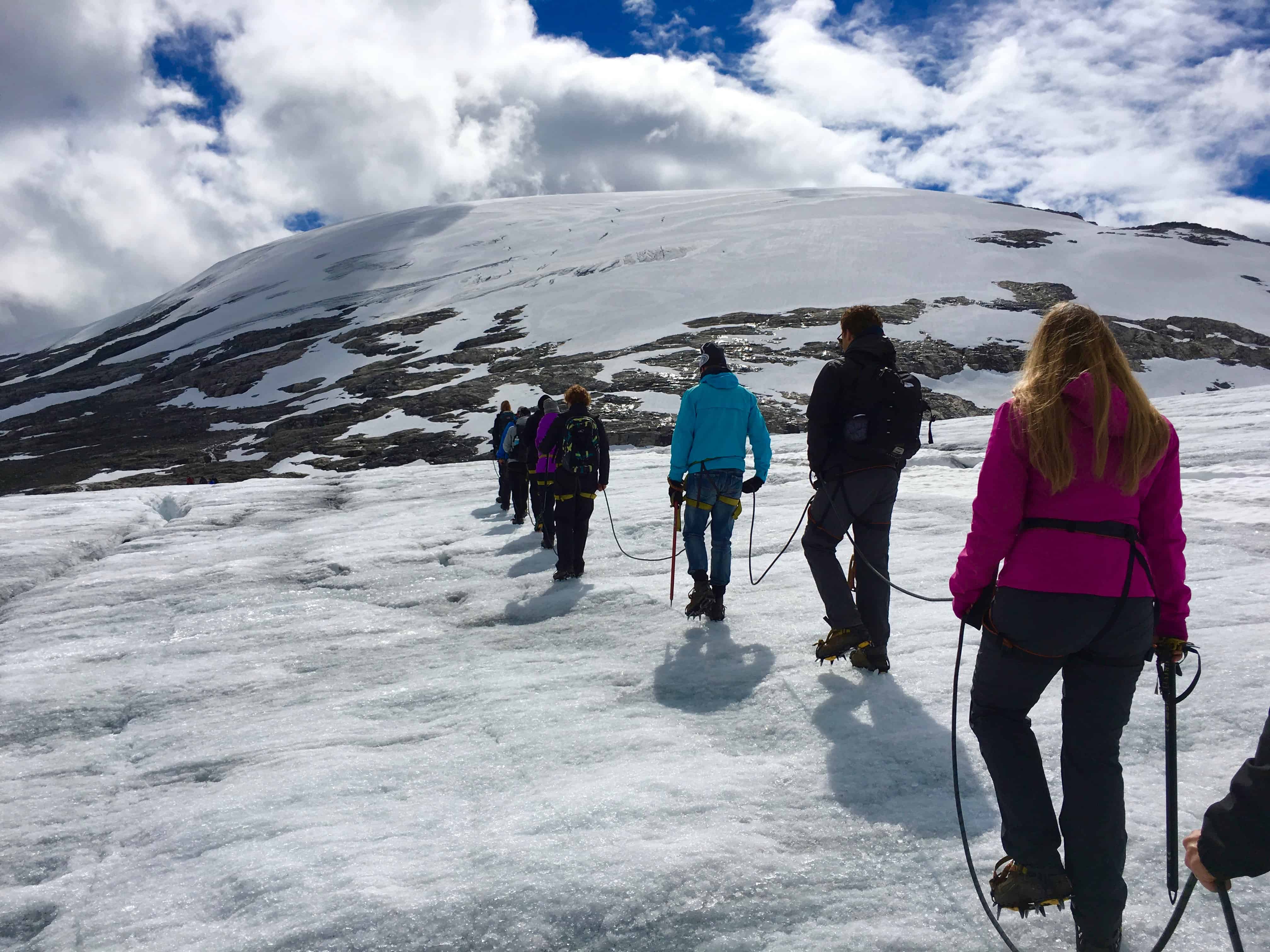 Group climbing Austdalsbreen glacier