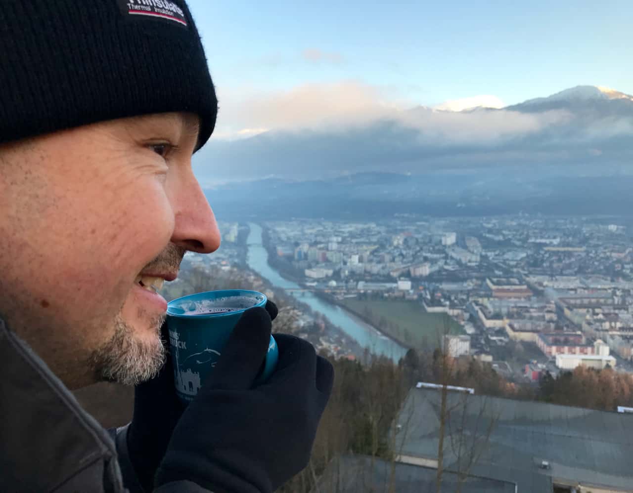 Warm up with a mug of gluwhein at the Innsbruck Christmas Market at Hungerburg.