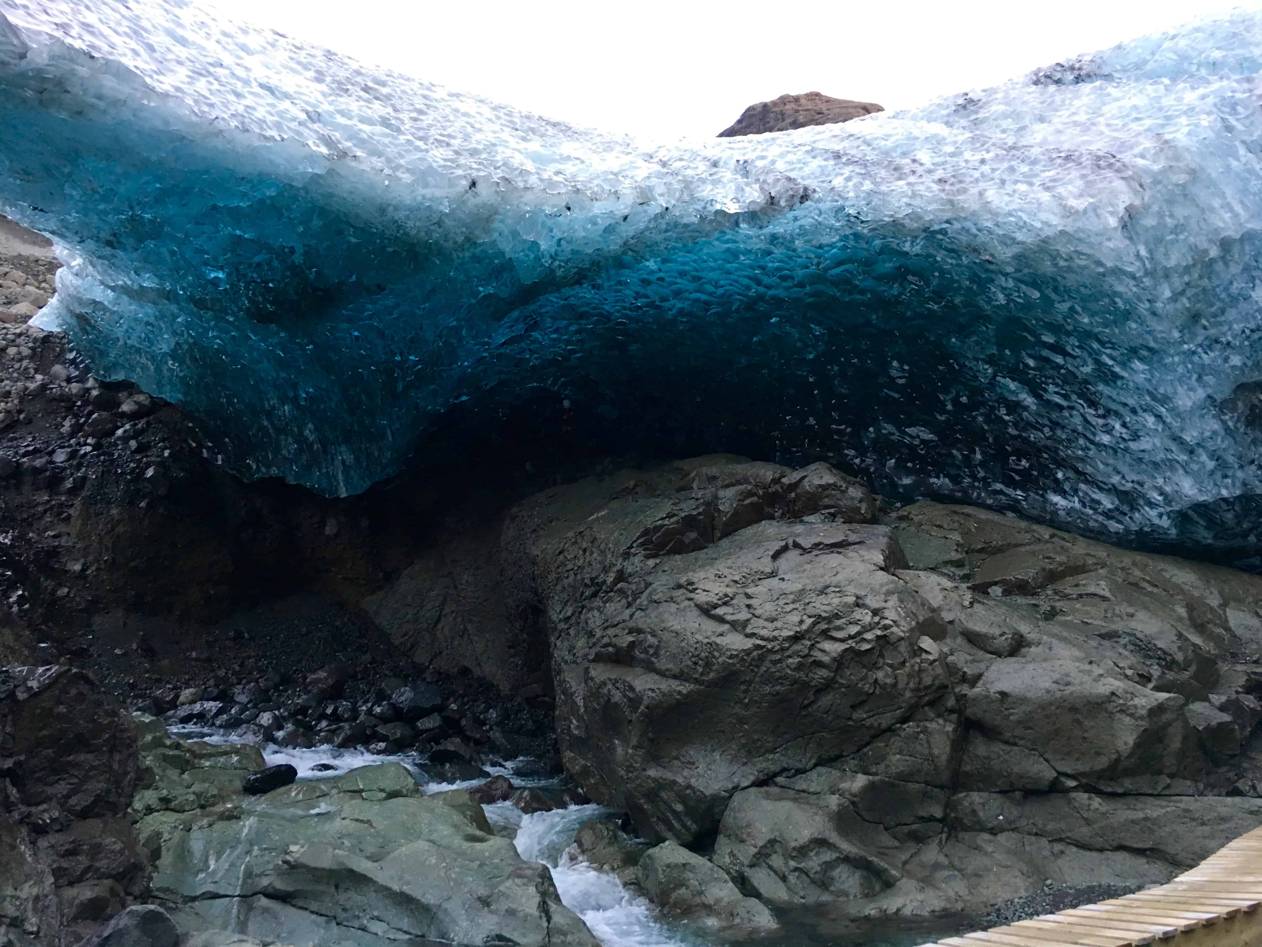 Waterfall Ice Cave in Vatnajökull glacier, Iceland