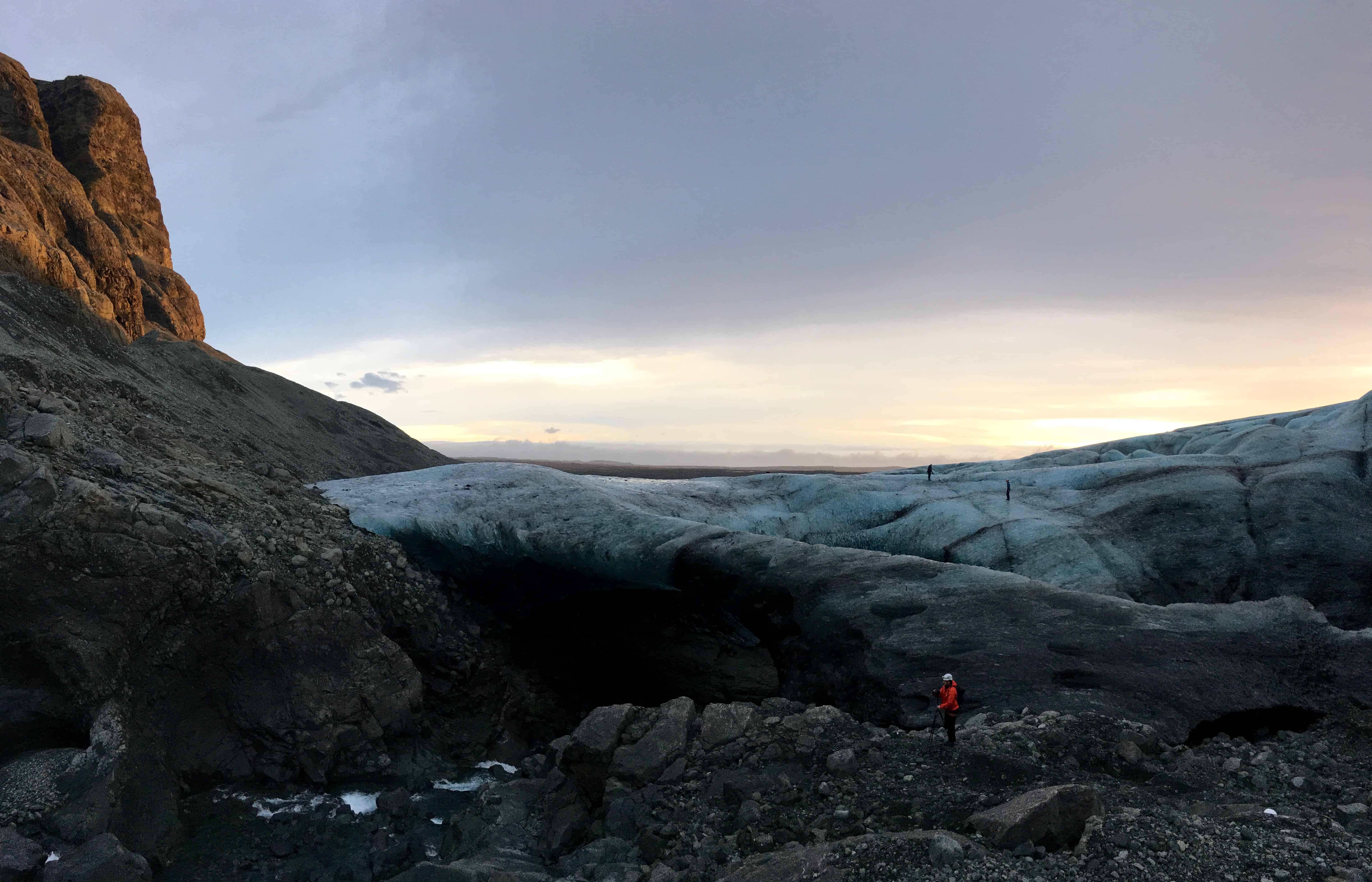 Mountains, glacier and ice cave views at Vatnajökull in Iceland