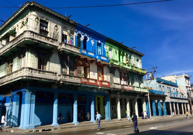 Multicoloured buildings characterise Havana's unique architecture.