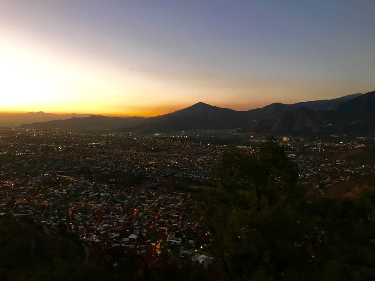 Cool things to do in Santiago - Sunset views over Santiago from Cerro San Cristobal