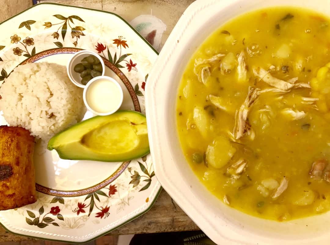 For an authentic taste of Colombian food, try a bowl of delicious Ajiaco.