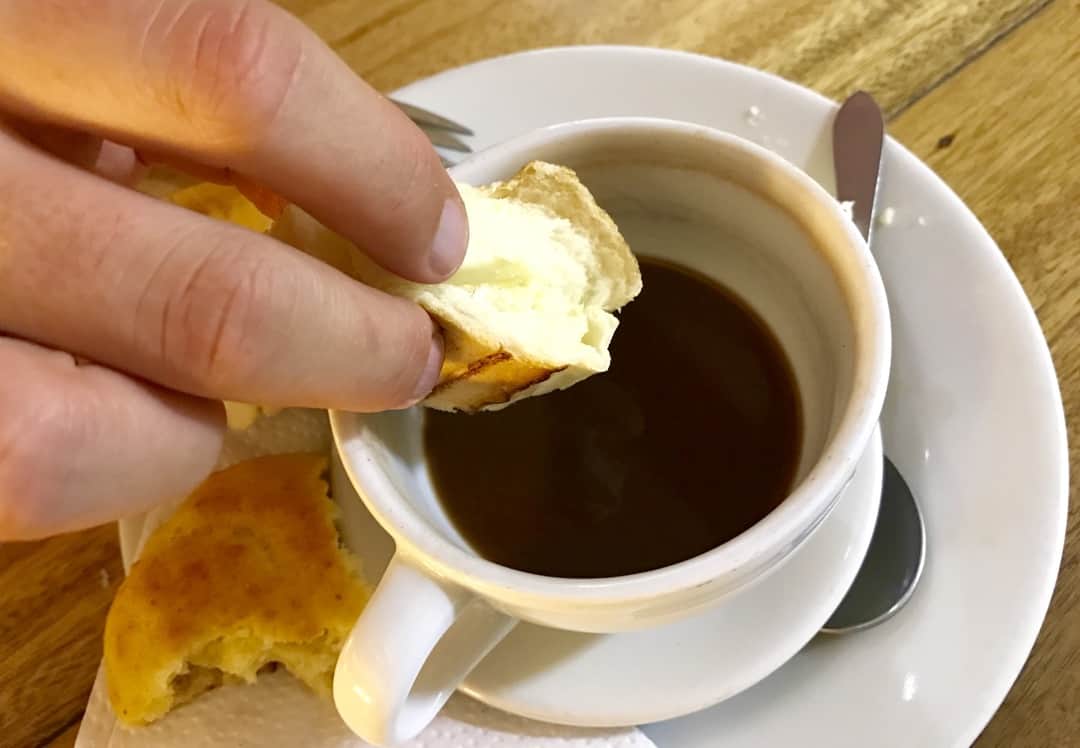 Hot chocolate and cheese makes for an unusual Colombian food combination.