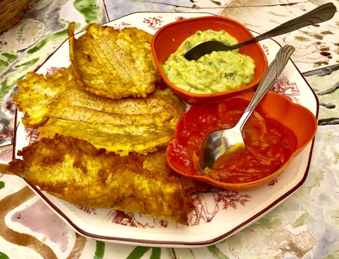Patacones are made from plantains, a Cololmbian food staple.