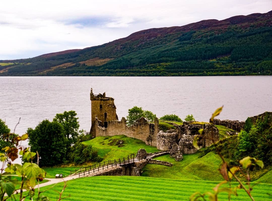 The ruins of Urquhart Castle on Loch Ness. 