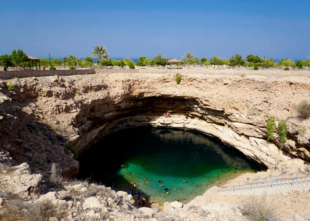 Beautiful pictures of Oman – the turquoise waters of Bimmah Sinkhole are almost impossible to resist. 