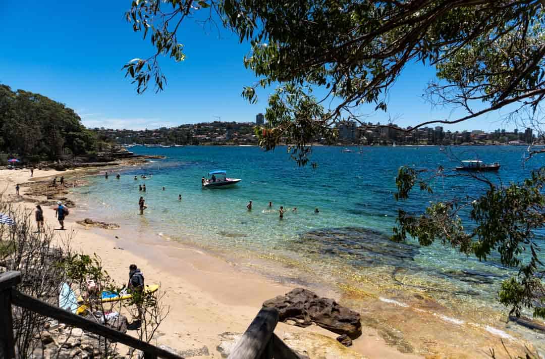 Sydney harbour beaches - the sandy shore of Reef Beach near Manly.