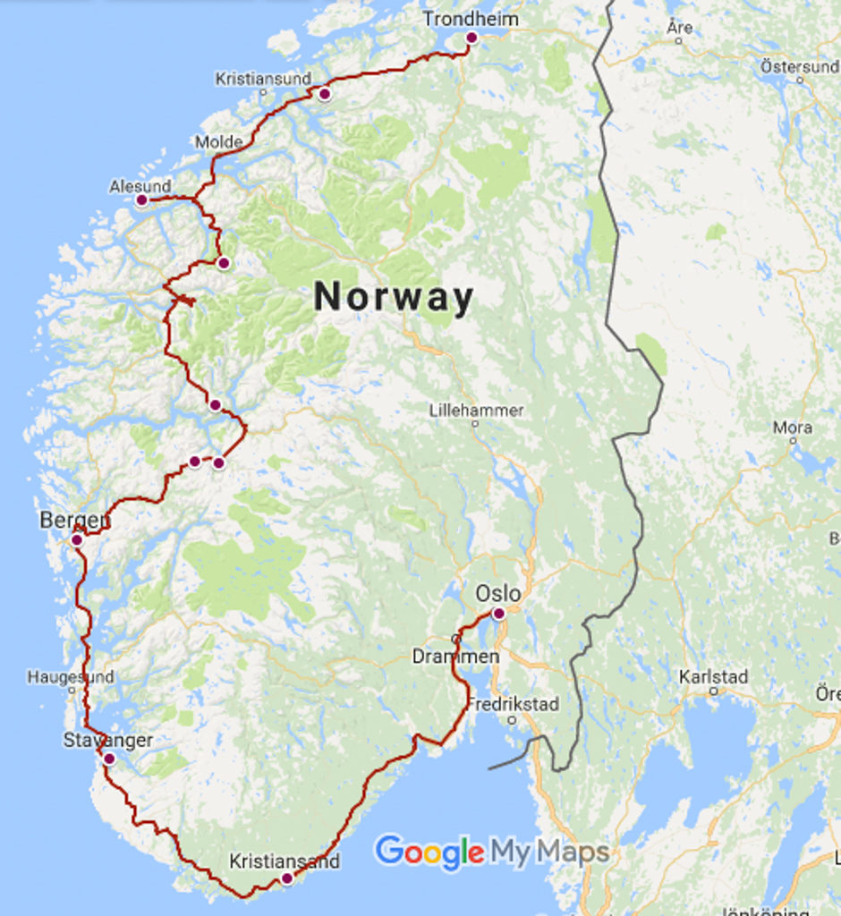 uk to norway travel time