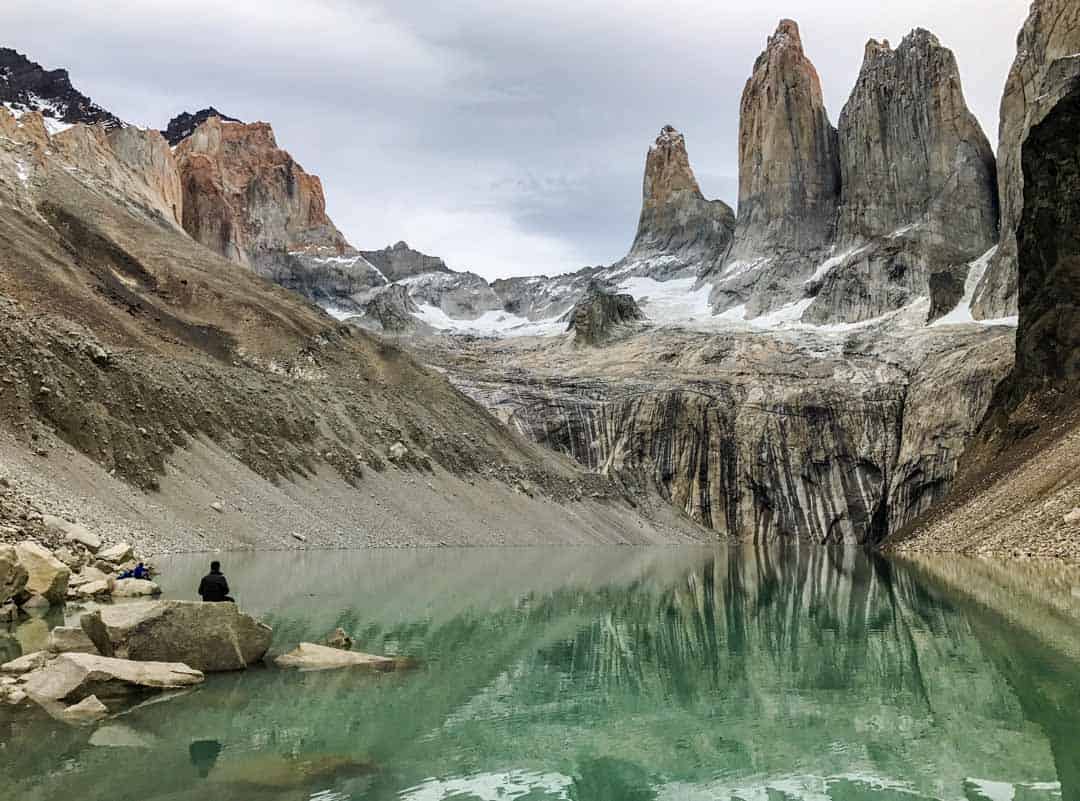 The three peaks of Las Torres on the W Patagonia.