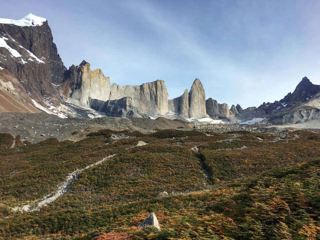 The vast and spectacular Frances Valley is a highlight panorama of the W trail Patagonia.