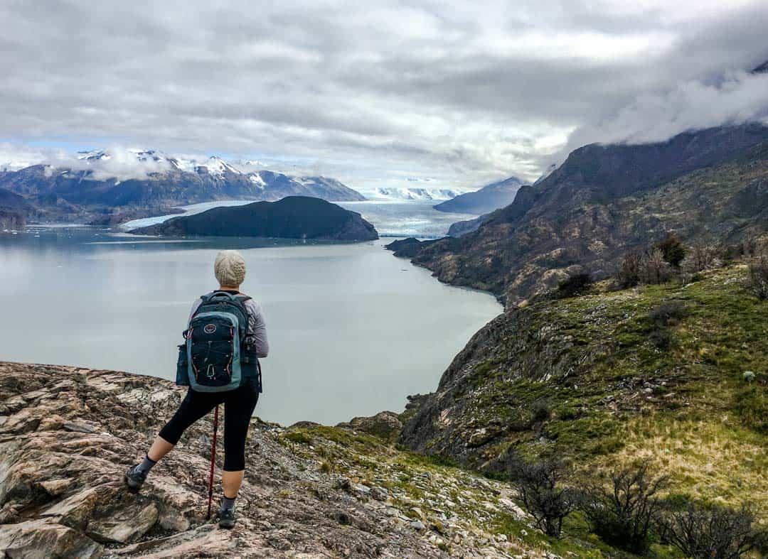 Views over the Grey Glacier from the mirador on the W hike to Grey Lodge.