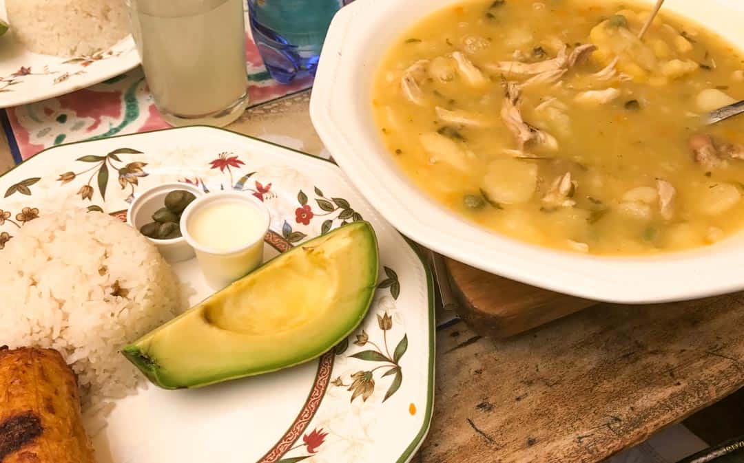A heart-warming bowl of Ajiaco in Bogotá.