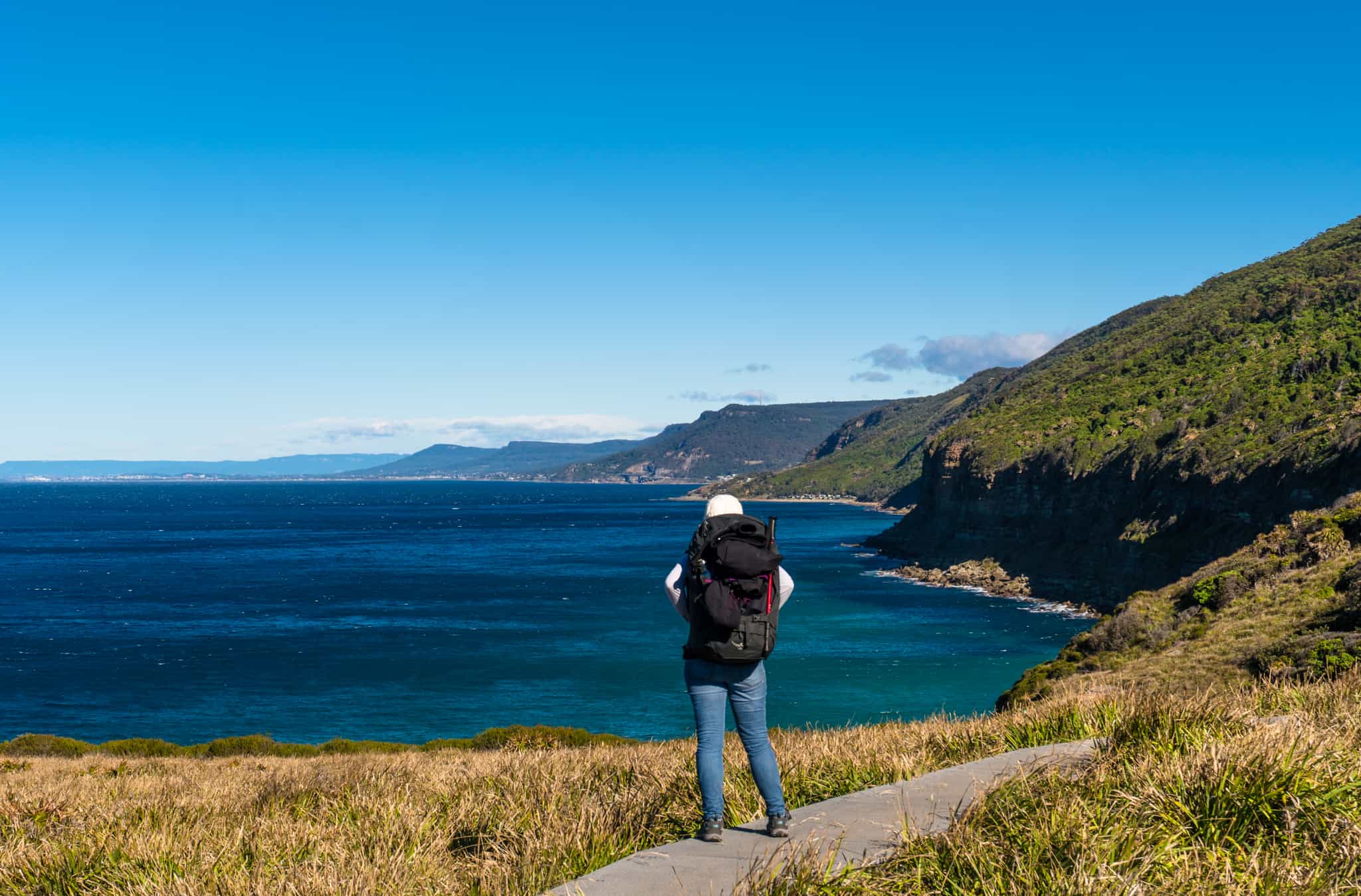 Taking in the views to the coast south of Sydney from the Royal National Park Coastal Walk.