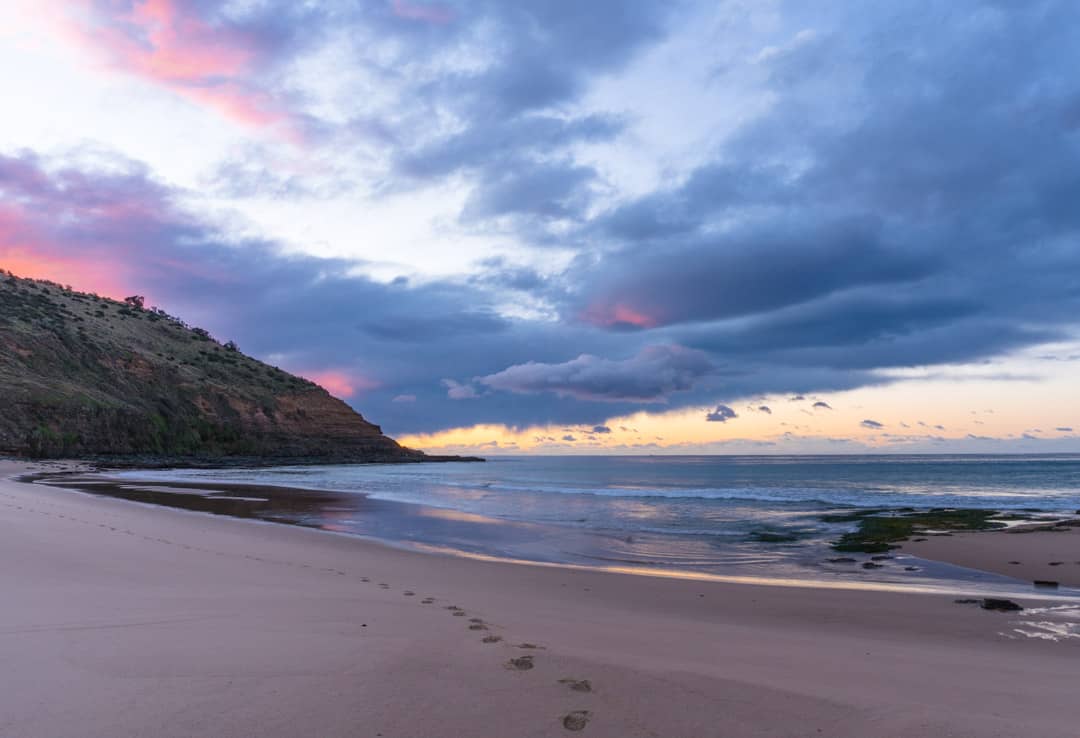 Dawn breaks over North Era Beach in Royal National Park.