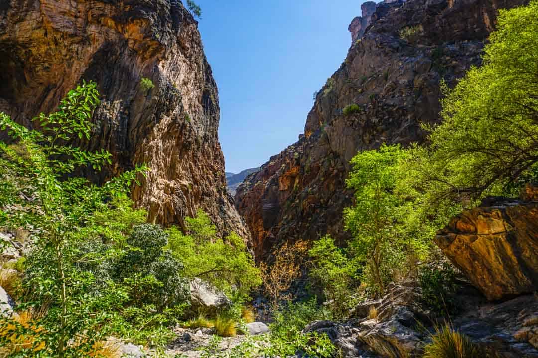 The sheer, narrow walls of spectacular Snake Canyon are worth an exploration if you have time on your Oman tour.