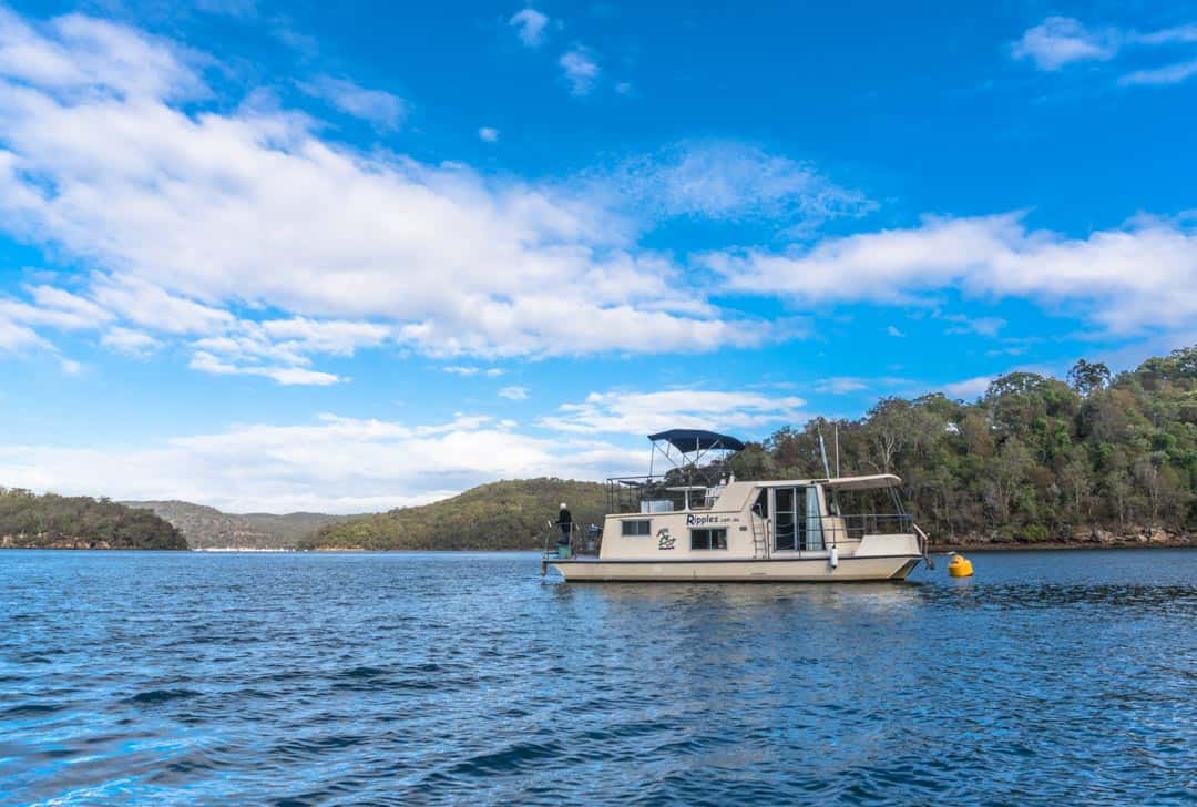Houseboating On The Hawkesbury River Near Sydney
