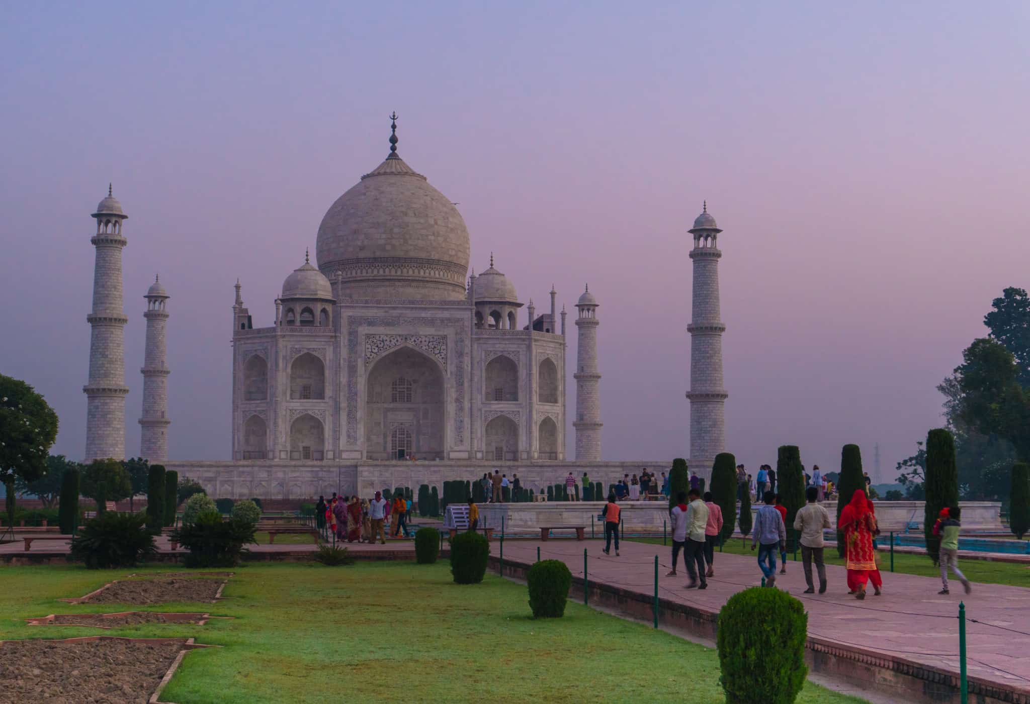 Purple Dawn At The Taj Mahal In India