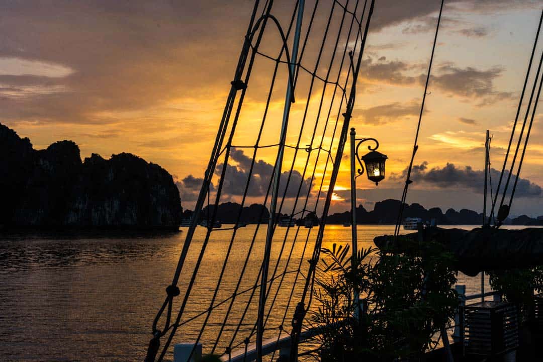 Sunset Over Bai Tu Long Bay.