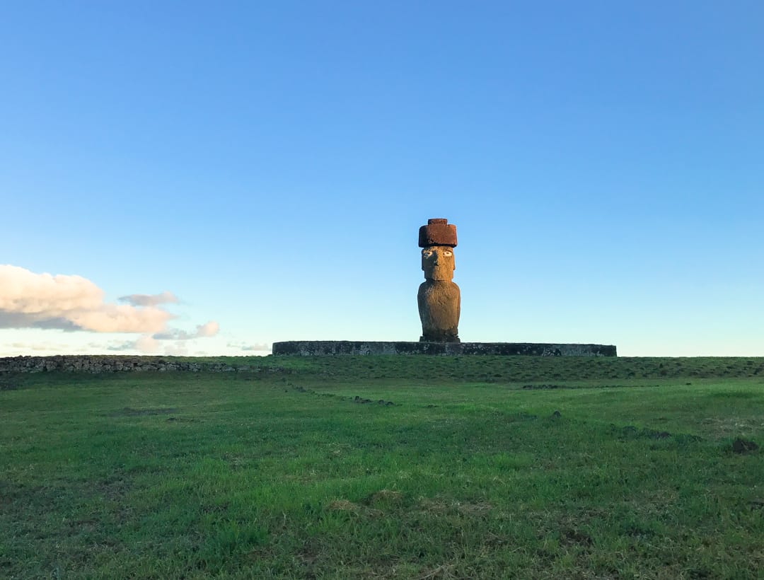 Dawn at Ahu Ko Te Riku, an Easter Island highlight.