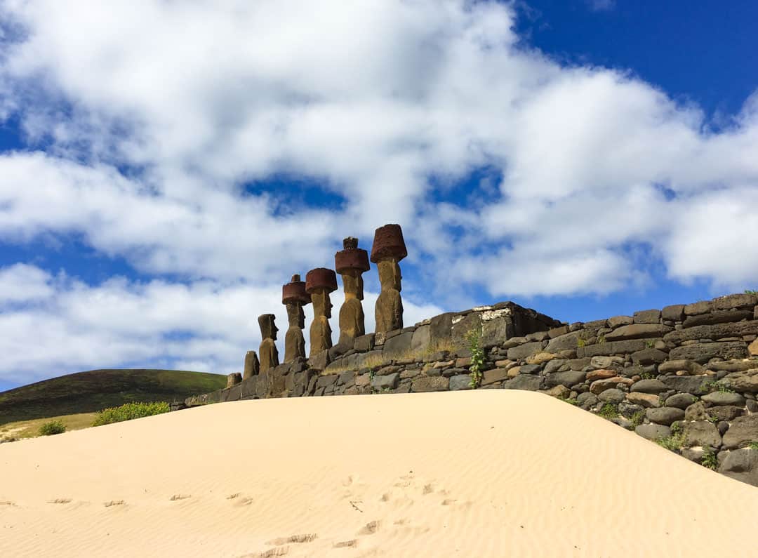 The moai of Anakena Beach are a highlight on Easter Island tours.