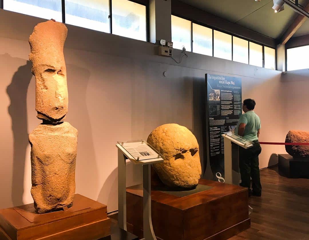 Stone carvings at the Anthropological Museum on Easter Island.