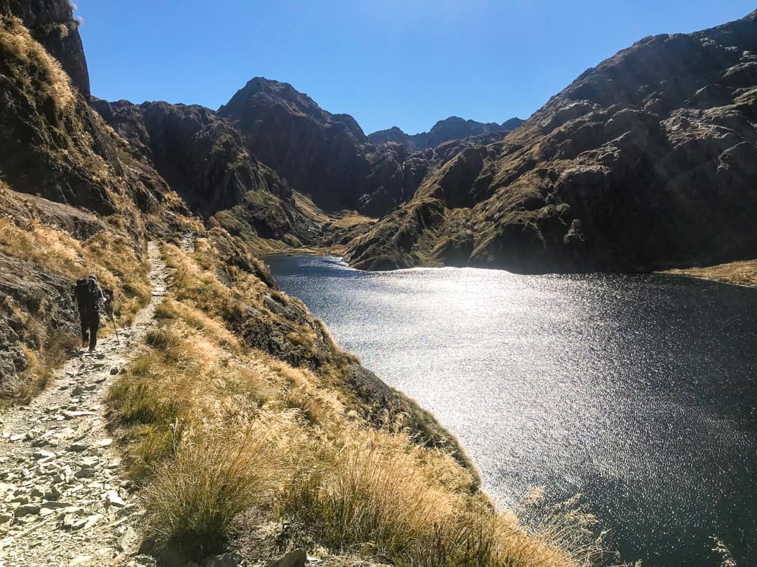 The New Zealand Routeburn Track Skirts The Edge Of Lake Harris.