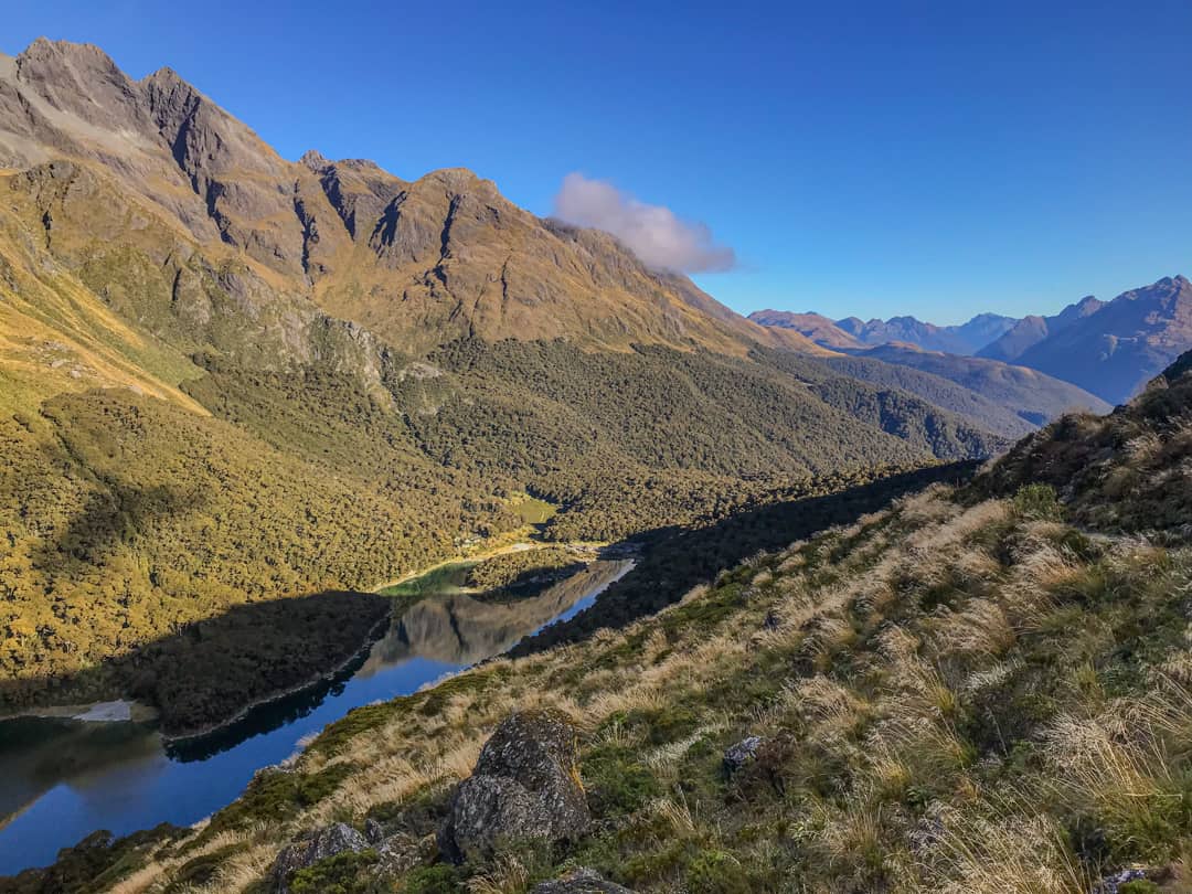 Dramatic Lake Mackenzie At The Base Of Mountains: A Highlight Of Hiking New Zealand South Island.