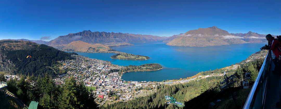 Views over Lake Wakatipu from Bob's Peak in Queenstown, highlight of a New Zealand itinerary.