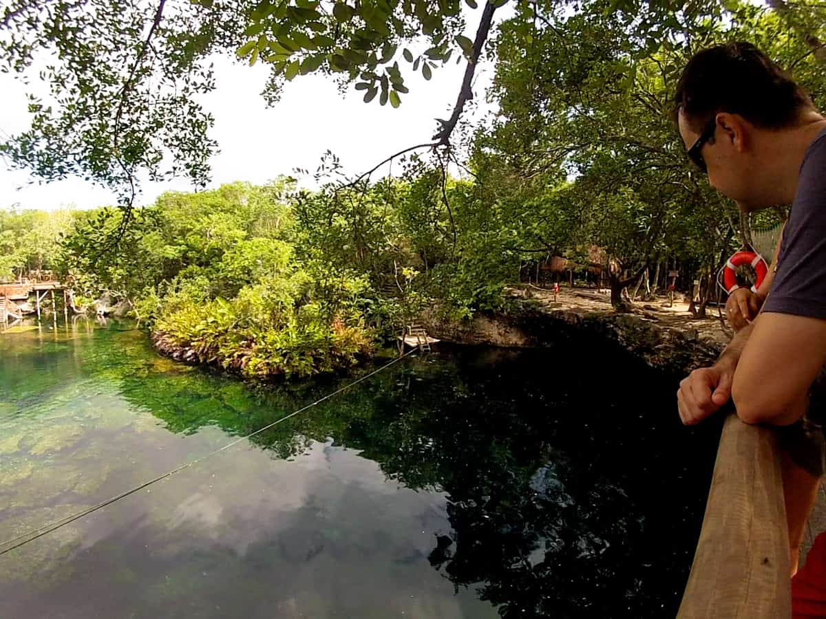 Looking out over Jardín del Edén cenote Mexico.