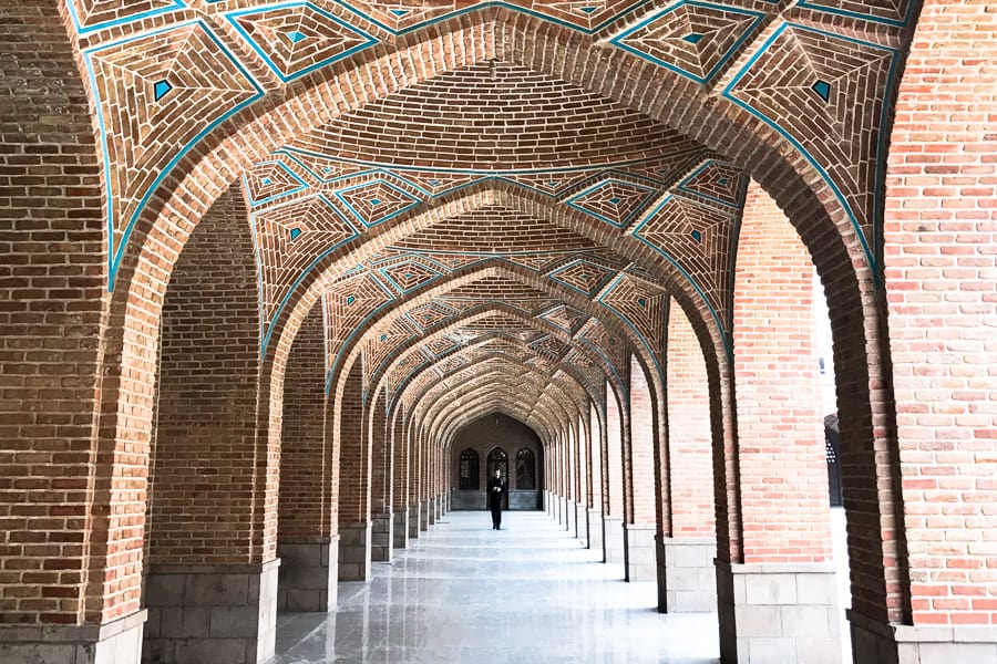 Perfect Symmetry In The Porticoes Of The Blue Mosque, Tabriz