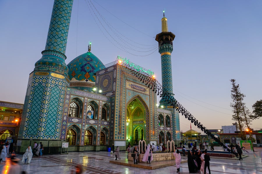 Iran Attractions - Twilight at Imamzadeh Saleh Mosque in Tehran